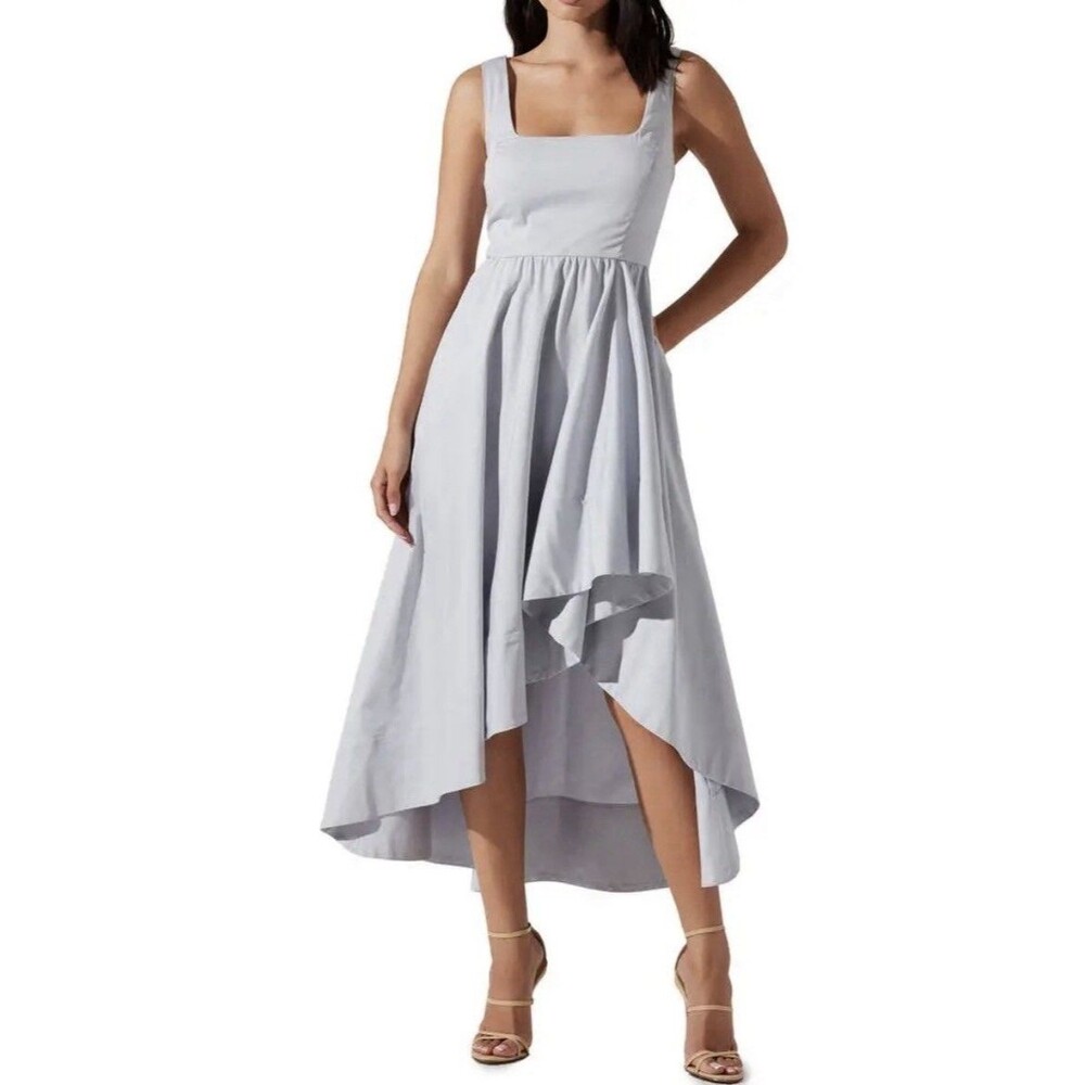 NWT ASTR The Label Periwinkle Blue High Low Midi Dress Womens Small S